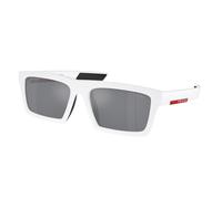 Prada Linea Rossa PS 02ZSU 17S40A Man Sunglasses Nylon White Light blue Squared Mirrored