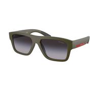 Prada Linea Rossa PS 04ZS 15X09U Man Sunglasses Injected Green Grey Squared Normal Shaded