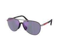 Prada Linea Rossa PS 53ZS 5AV10J Man Sunglasses Metal Grey Blue Pilot Normal