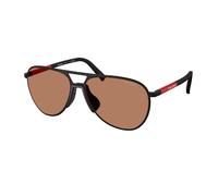 Prada Linea Rossa PS 53ZS DG020D Man Sunglasses Metal Black Brown Pilot Normal