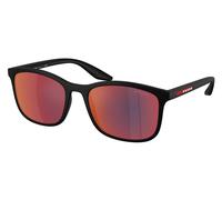 Prada Linea Rossa PS A08S 1BO08F Man Sunglasses Injected Black Grey Pillow Mirrored