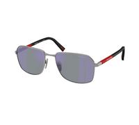 Prada Linea Rossa PS A51S 5AV10J Man Sunglasses Metal Grey Blue Squared Normal