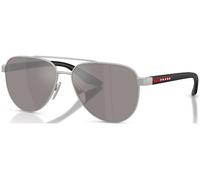 Prada Linea Rossa Man PS A52S 18X80I Sunglasses Metal Grey Brown Pilot Normal Mirror