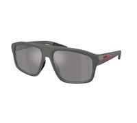 Prada Linea Rossa PS B02S 16X7W1 Man Sunglasses Injected Grey Grey Geometric Mirror