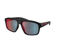 Prada Linea Rossa PS B02S 1BO08F Man Sunglasses Injected Black Grey Geometric Mirror