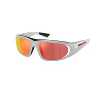 Prada Linea Rossa PS B03S 14Z04U Man Sunglasses Injected Grey Grey Geometric Normal Mirrored