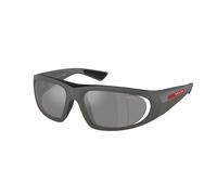Prada Linea Rossa PS B03S 16X7W1 Man Sunglasses Injected Grey Grey Geometric Mirror