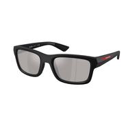 Prada Linea Rossa PS B10S 1BO80Z Man Sunglasses Injected Black Grey Geometric Mirror