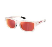Prada Linea Rossa PS B10S 28M90Z Man Sunglasses Injected Transparent Brown Geometric Mirror