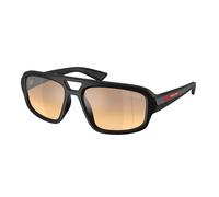 Prada Linea Rossa PS B11SU 1BO40Z Man Sunglasses Injected Black Orange Geometric Mirror Nuanced