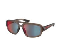 Prada Linea Rossa PS B11SU 29F21A Man Sunglasses Injected Brown Red Geometric Normal