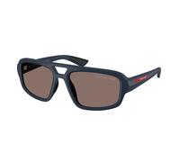 Prada Linea Rossa PS B11SU TFY05C Man Sunglasses Injected Blue Grey Geometric Polarized