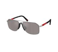 Prada Linea Rossa PS B51S 18X80I Man Sunglasses Metal Silver Silver Pilot Normal Mirrored