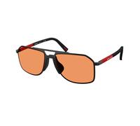 Prada Linea Rossa PS B51S 1BO90U Man Sunglasses Metal Black Orange Pilot Normal