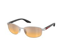 Prada Linea Rossa PS B53S 1BC40Z Man Sunglasses Metal Silver Orange Round Mirror Nuanced