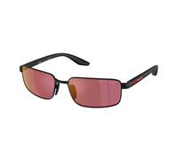 Prada Linea Rossa PS B54S 1BO07A Man Sunglasses Metal Black Red Squared Polarized Mirrored
