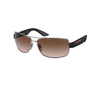 Prada Linea Rossa Man PS 50ZS 5AV02P Sunglasses Metal Grey Brown Pillow Normal Shaded