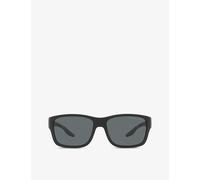 Prada Linea Rossa Womens Black Ps 01ws Square-frame Acetate Sunglasses 17mm