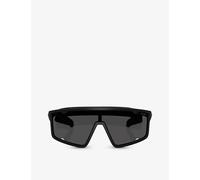 Prada Linea Rossa Womens Prada Linea Rossa A03S Rectangle-Shape Polyamide Sunglasses Black