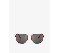 Prada Linea Rossa Womens Prada Linea Rossa Ps 54Zs Pilot-Frame Steel Sunglasses Black