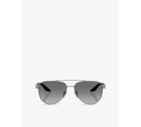Prada Linea Rossa Womens Prada Linea Rossa Ps A52S Pilot-Frame Metal Sunglasses Silver