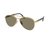 Prada Man PR A58S 5AK90F Sunglasses Steel Gold Brown Pilot Normal