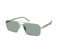 Prada Man PR A57S 1BC10G Sunglasses Steel Silver Green Squared Normal