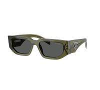 Prada Man Sunglass PR 09ZS - Frame color: Transparent Military Green, Lens color: Dark Grey