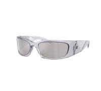 Prada Man Sunglass PR A19S - Frame color: Transparent Grey, Lens color: Light Grey Mirror Silver