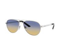 Prada Man Sunglass PR A54S - Frame color: Matte Silver, Lens color: Yellow/Dark Blue