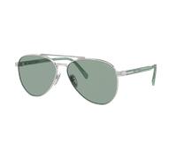 Prada Man Sunglass PR A58S - Frame color: Silver, Lens color: Petrol Green