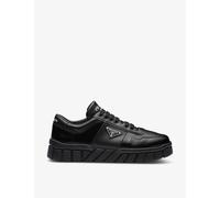 Prada Mens Black Colour-blocked Brand-plaque Leather Mid-top Platform Trainers Eur 40.5 / 6.5 Uk Men