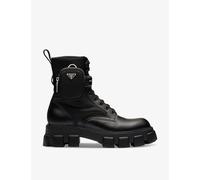 Prada Mens Black Monolith Platform-sole Leather Ankle Boots Eur 44.5 / 10.5 Uk Men