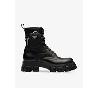 Prada Mens Black Monolith Pouch-embellished Leather and Recycled-nylon Ankle Boots Eur 43.5 / 9.5 Uk Men
