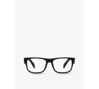 Prada Mens Black Pr 22zv Pillow-frame Acetate Optical Glasses