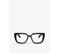 Prada Mens Black Pr A03v Square-frame Acetate Optical Glasses