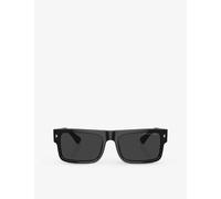 Prada Mens Black Pr A10s Rectangle-frame Acetate Sunglasses 15cm