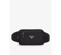 Prada Mens Prada Brand-Plaque Re-Nylon and Saffiano-Leather Belt Bag Black 1 Size
