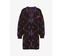 Prada Mens Prada Oversized Jacquard-Knit Wool Cardigan Ebony Brown + Plum M