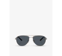 Prada Mens Prada Pr A54S Pilot-Frame Metal Sunglasses Grey