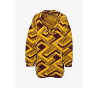 Prada Mens Prada Shetland Geometric-Pattern Wool Jumper Bordeaux L