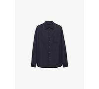 Prada Mens Prada Triangle-Logo Padded Cotton Shirt Blue L