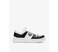 Prada Mens White Colour-blocked Brand-plaque Leather Mid-top Platform Trainers Eur 43 / 9 Uk Men