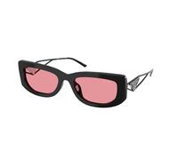 Prada PR 14YS 1AB30L Woman Sunglasses Acetate Black Pink Squared Normal