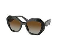 Prada PR 16WS 19D6E1 Woman Sunglasses Plastic Black / Yellow Brown Geometric Polarized Shaded