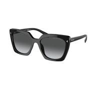 Prada PR 23ZS 1AB5W1 Woman Sunglasses Acetate Black Grey Squared Polarized Shaded