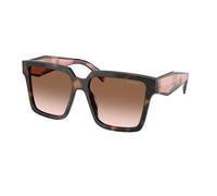 Prada PR 24ZS 23A0A6 Woman Sunglasses Acetate Turtle Brown Squared Normal Shaded