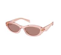 Prada PR 26ZS 19Q10D Woman Sunglasses Acetate Pink Brown Geometric Normal