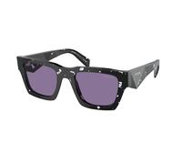 Prada Man PR A06S 15O50B Sunglasses Acetate Black Violet Pillow Normal