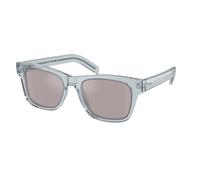 Prada PR A17S 19T80F Man Sunglasses Acetate Blue Grey Squared Polarized Mirror